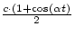 $\frac{c\cdot (1+\cos{(\alpha t)}}{2}$